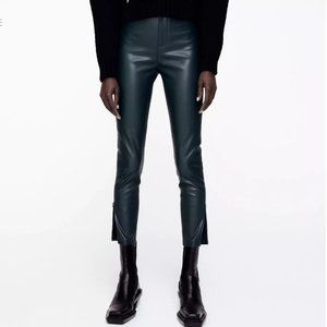 NWT ZARA High Rise Leather Leggings
